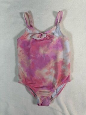 Carter's Toddler Pink Tie-Dye One-Piece Front Knot Swimsuit Size 2T